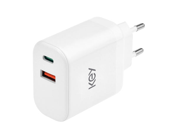 Key 45W Duo Strömadapter USB-C + USB-A