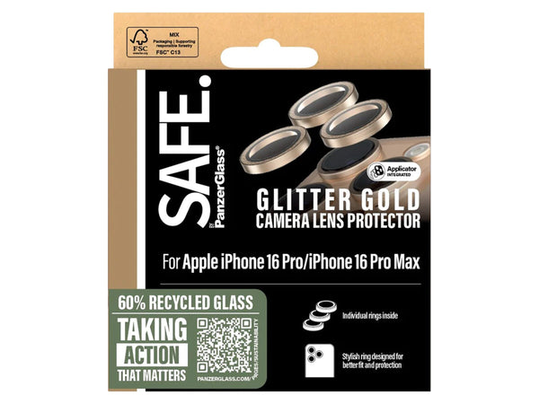 PanzerGlass Safe Linsskydd iPhone 16 Pro/16 Pro Max - Guld