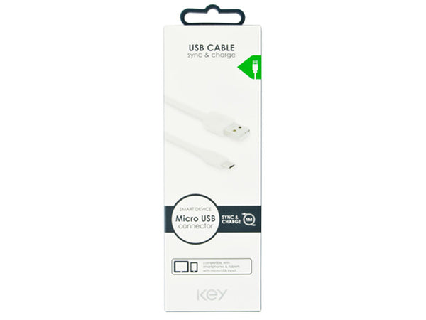Key Laddningskabel USB-A till Micro-USB 1m