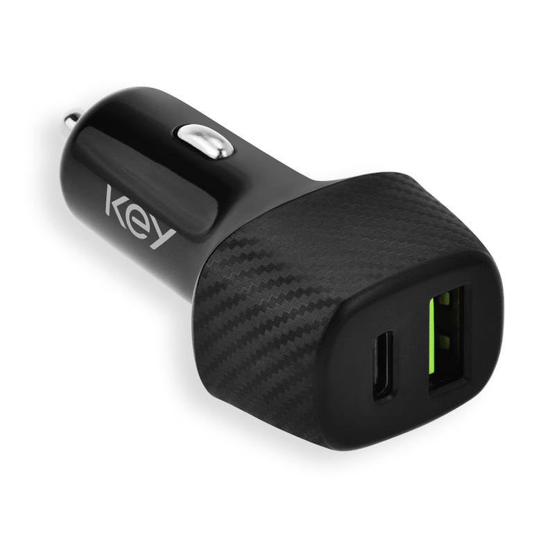 KEY Power Car Duo USB-A/C 38W Black